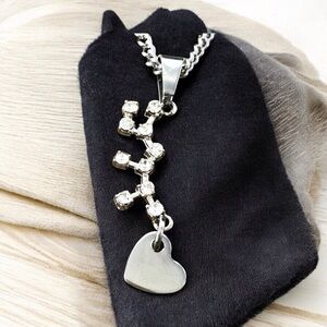 🆕 Sagittarius Crystal Constellation Heart Necklace Alloy/Stainless Steel